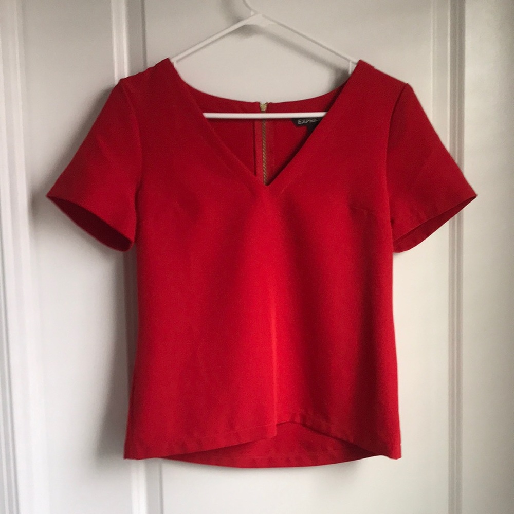 Express v-neck red top